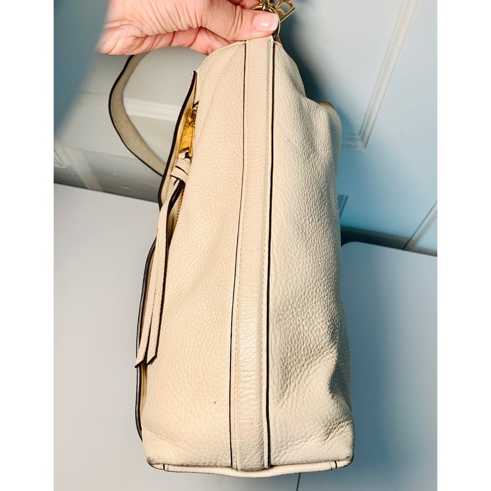 Coach Marlon Shoulder Hobo Handbag In Chalk White Pebbled Leather F79994 $325 - Picture 5 of 16